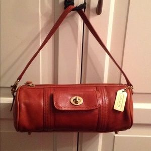COACH Leather Cylindrical Duffle Style Mini Bag